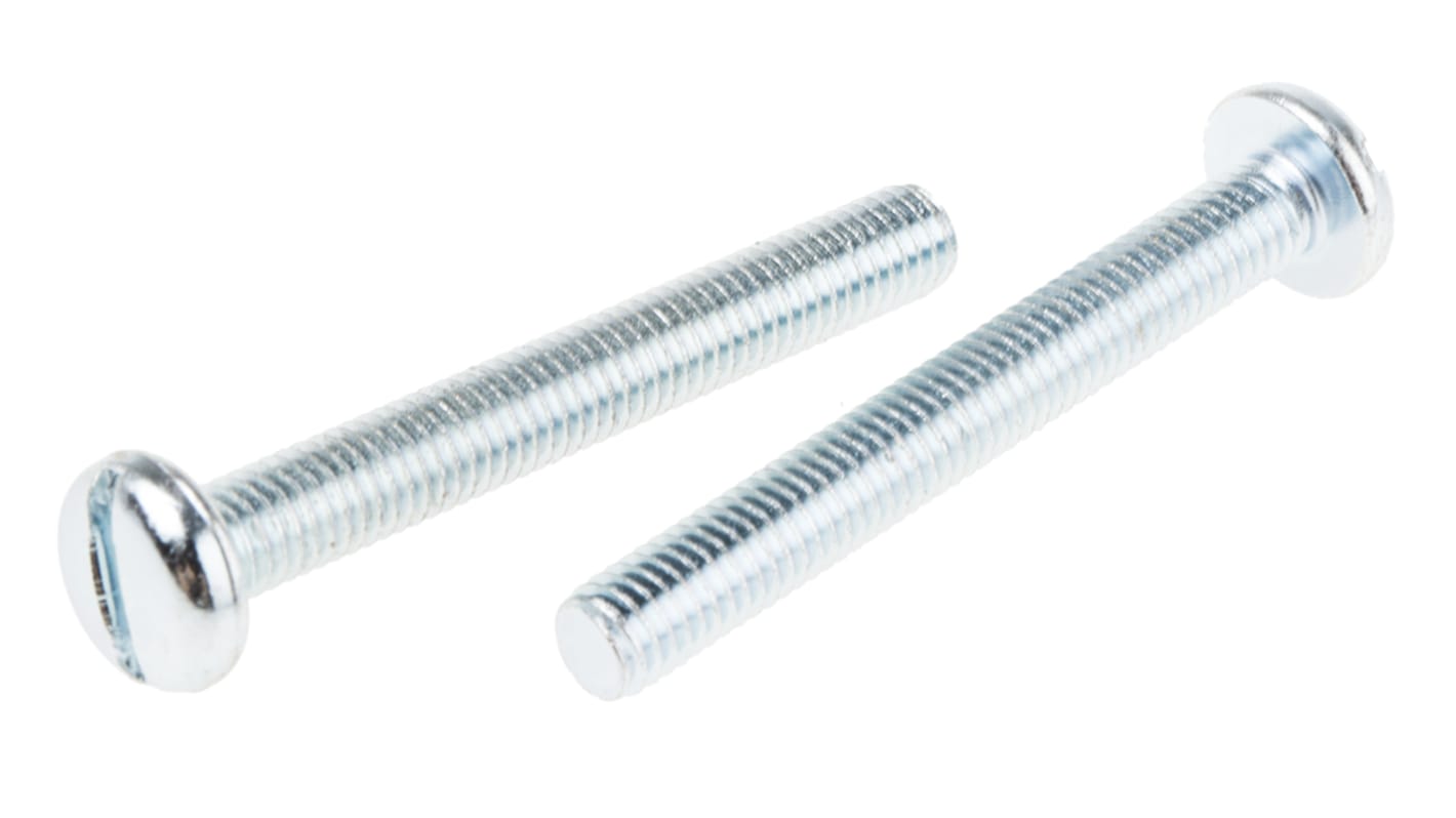 RS PRO Slot Pan Steel Machine Screws DIN 85 x 40.0mm