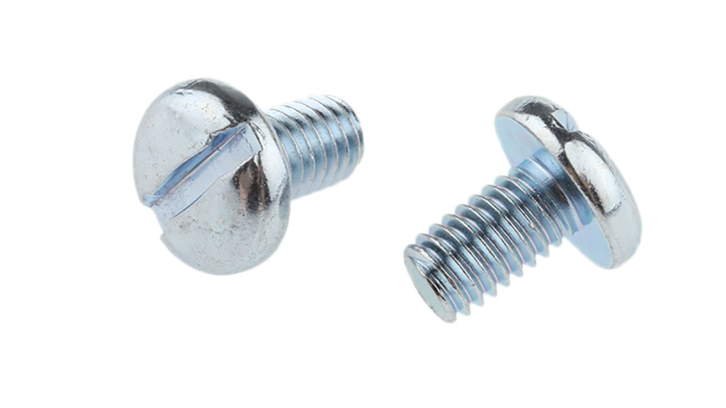 Śruby maszynowe M6 łeb z łbem walcowym soczewkowym Stalowe długość 10.0mm skok 1.0mm