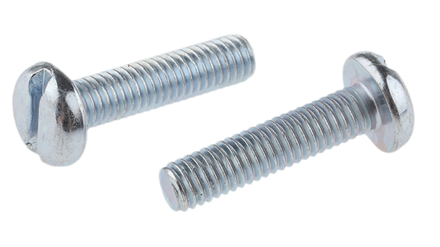 Śruby maszynowe M6 łeb z łbem walcowym soczewkowym Stalowe długość 25.0mm skok 1.0mm