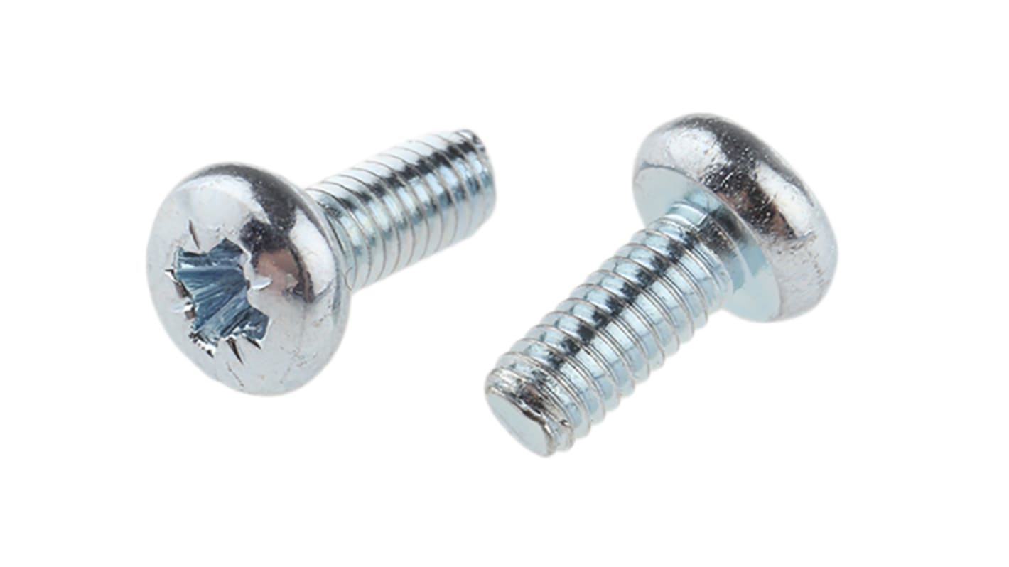 RS PRO Pozi Pan Steel Machine Screws DIN 7985 x 6.0mm