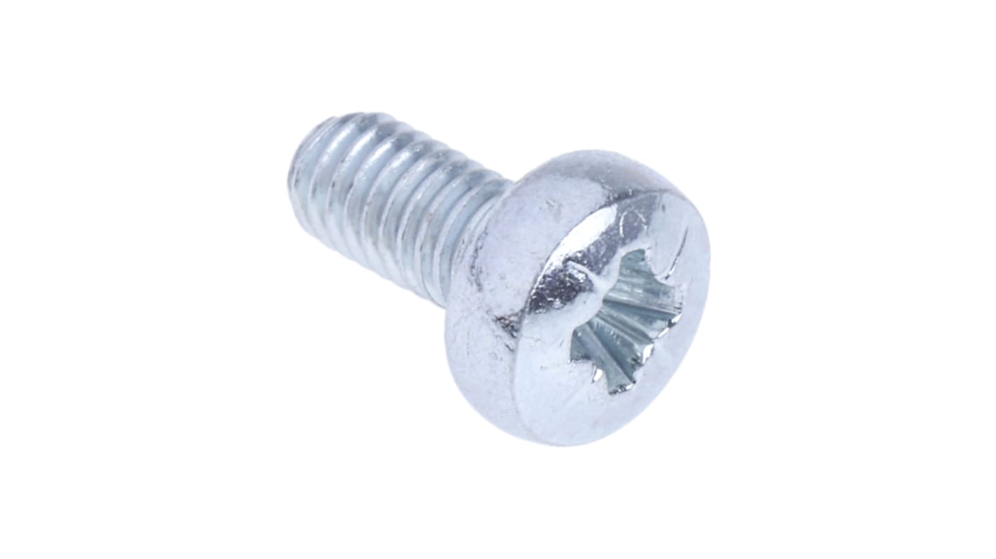 RS PRO Pozidriv Pan Steel Machine Screws DIN 7985Z x 6.0mm