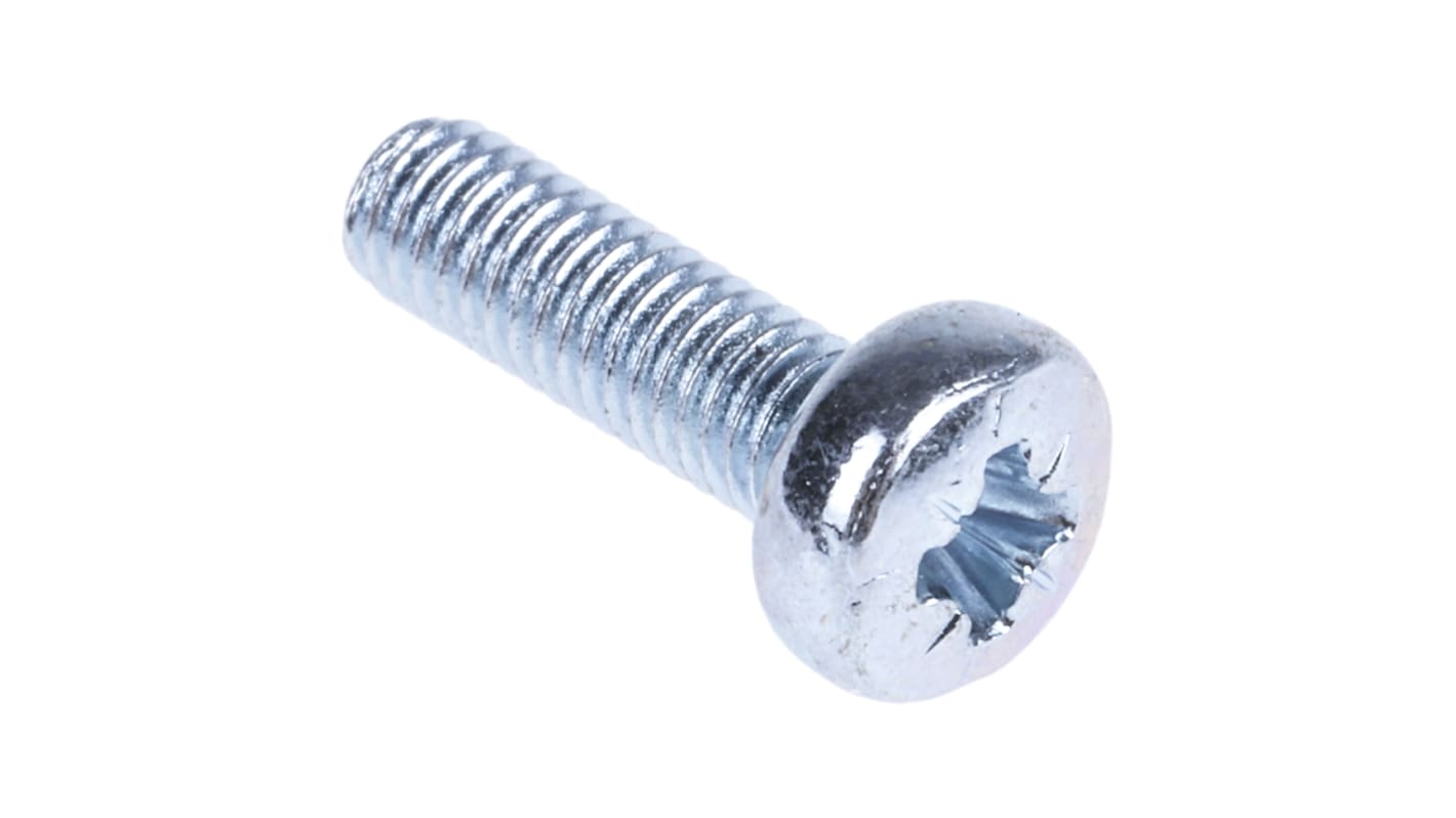 RS PRO Pozi Pan Steel Machine Screws DIN 7985, M3x10mm