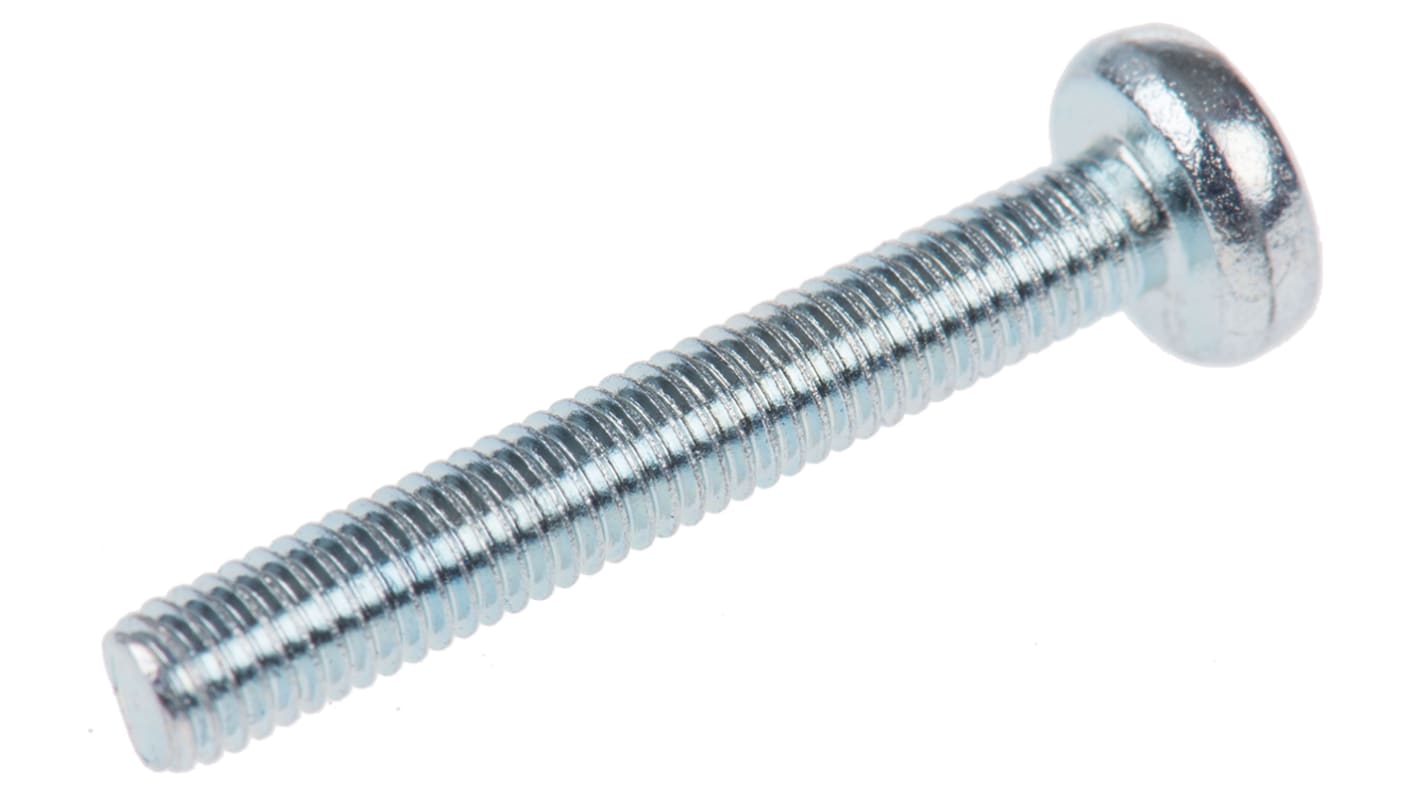 RS PRO Linsenkopf Pozi Schrauben verzinkt, M3 x 20.0mm Stahl