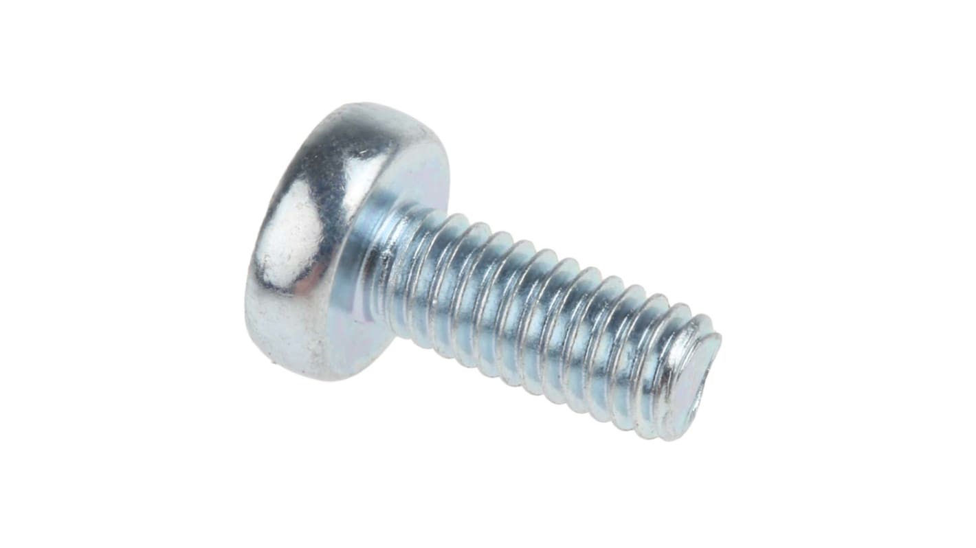 RS PRO Linsenkopf Pozidriv Schrauben verzinkt, M4 x 10.0mm Stahl