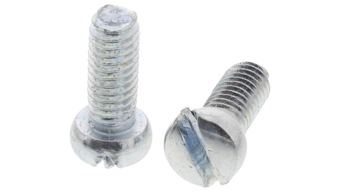 RS PRO Slot Pan Steel Machine Screws DIN 85, M2.5x6.0mm