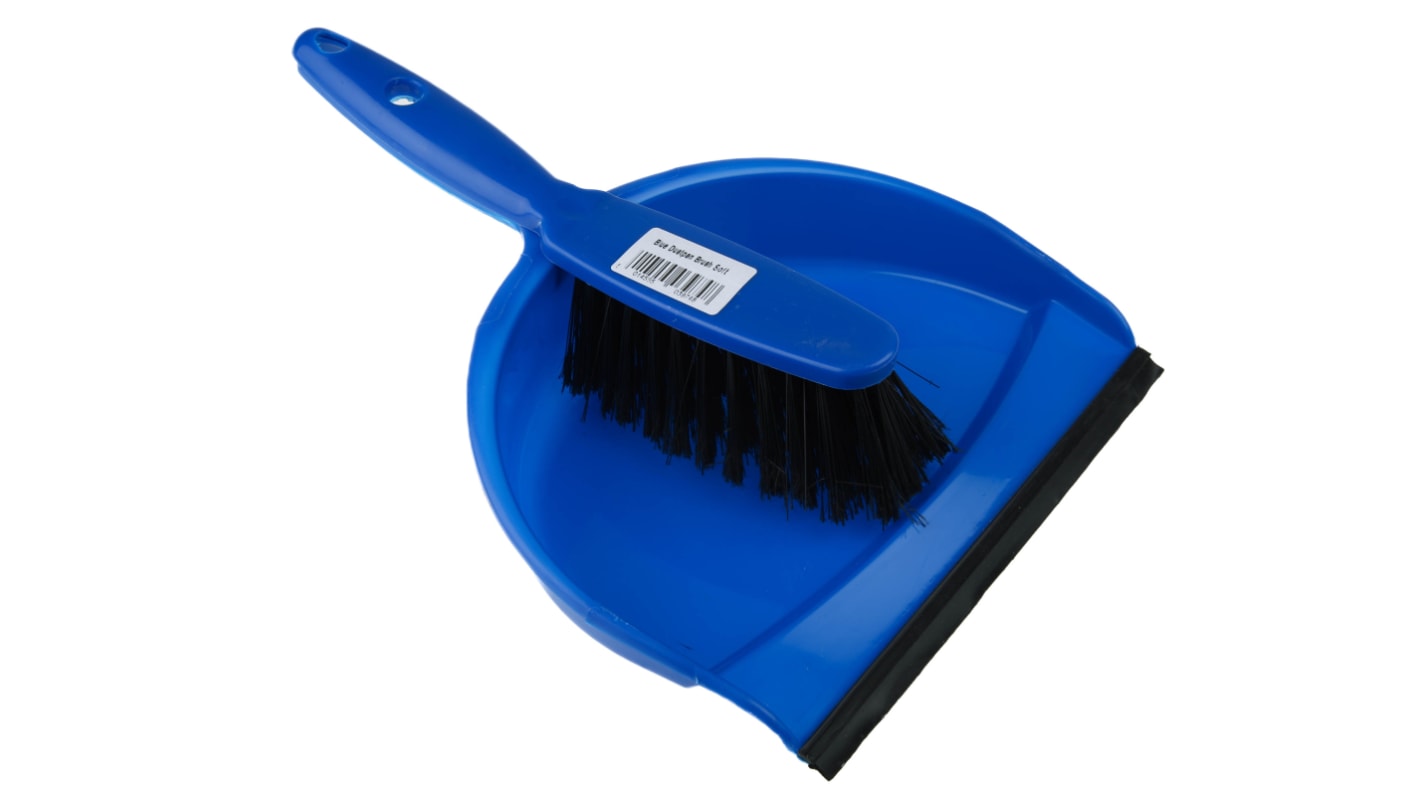 RS PRO Blue Dustpan & Brush for Dust with brush included