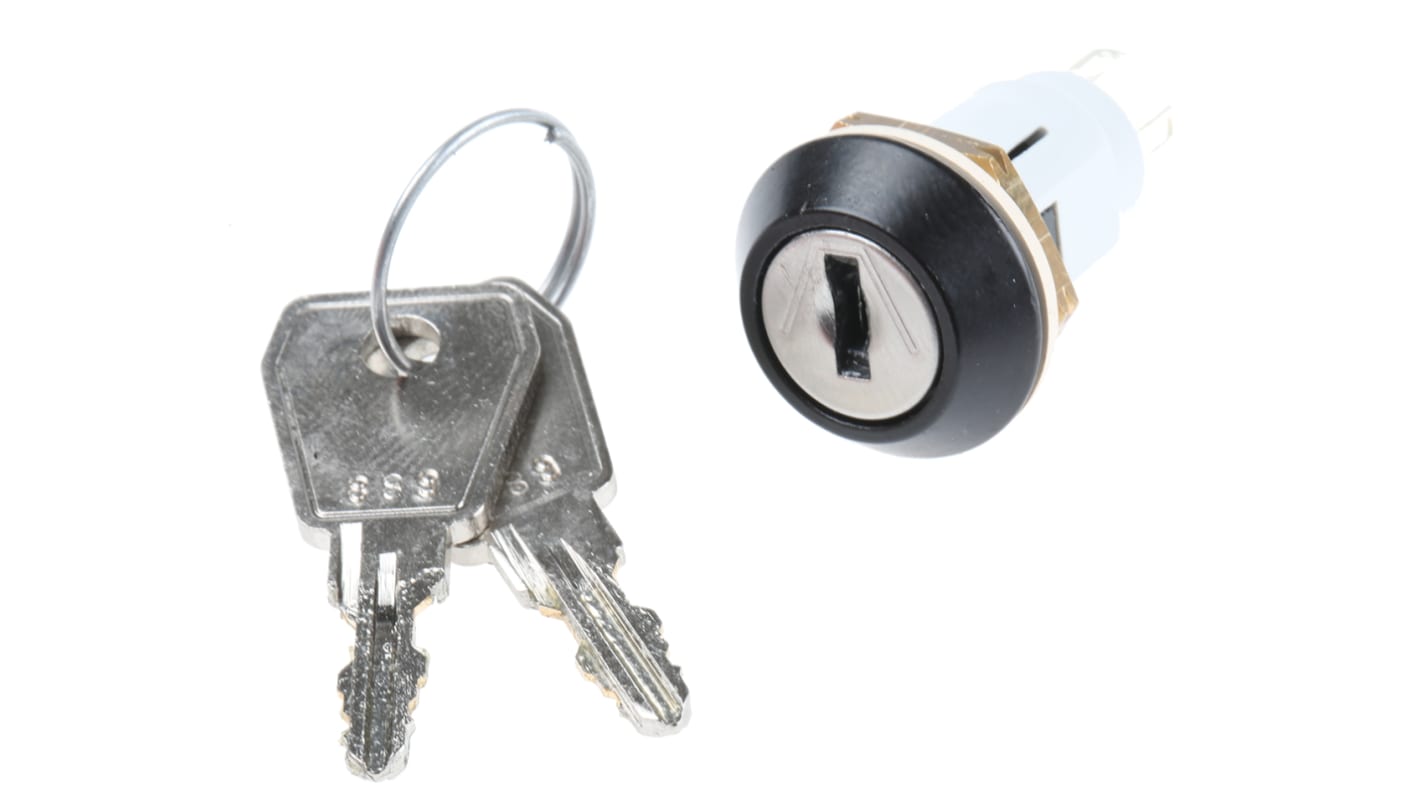 Lorlin IP67 Key Switch, SPDT, 3 A@ 50 V dc, 5 A@ 115 V ac 2-Way Random-Key