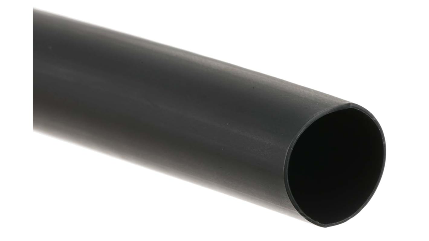 RS PRO Adhesive Lined Halogen Free Heat Shrink Tubing, Black 19.1mm Sleeve Dia. x 1.2m Length 3:1 Ratio