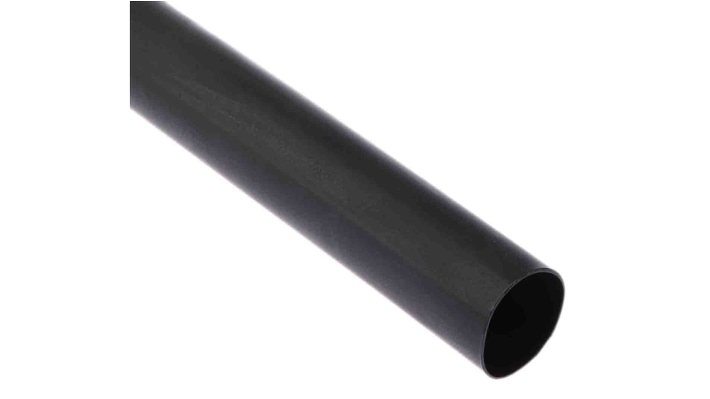 RS PRO Adhesive Lined Halogen Free Heat Shrink Tubing, Black 24mm Sleeve Dia. x 1.2m Length 3:1 Ratio