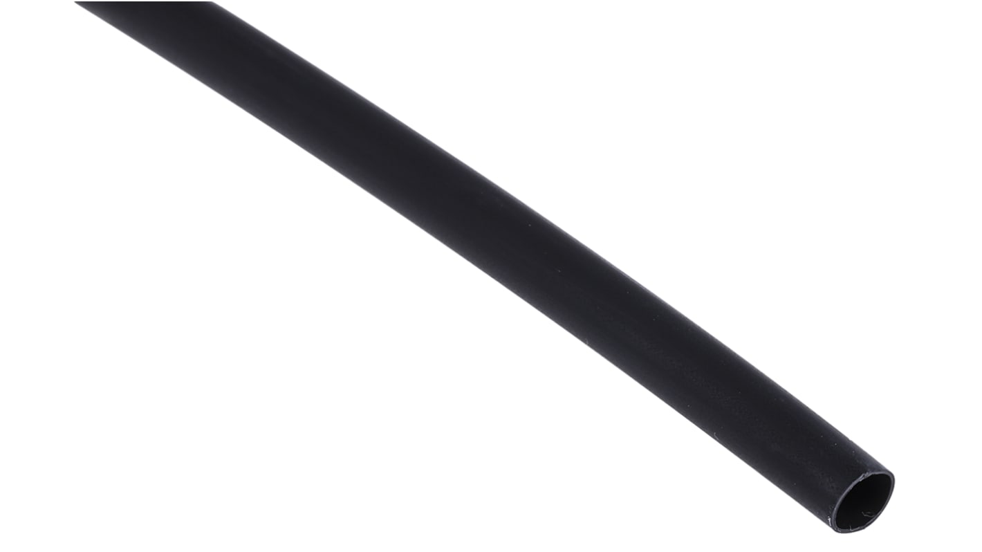 RS PRO Adhesive Lined Halogen Free Heat Shrink Tubing, Black 6.4mm Sleeve Dia. x 1.2m Length 3:1 Ratio