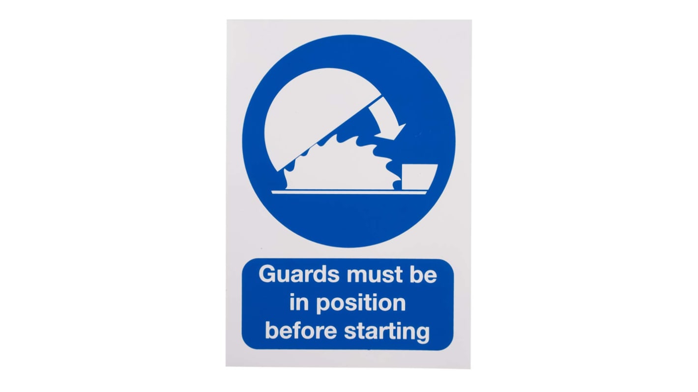 RS PRO Vinyl Mandatory Workplace Safety Sign With English Text