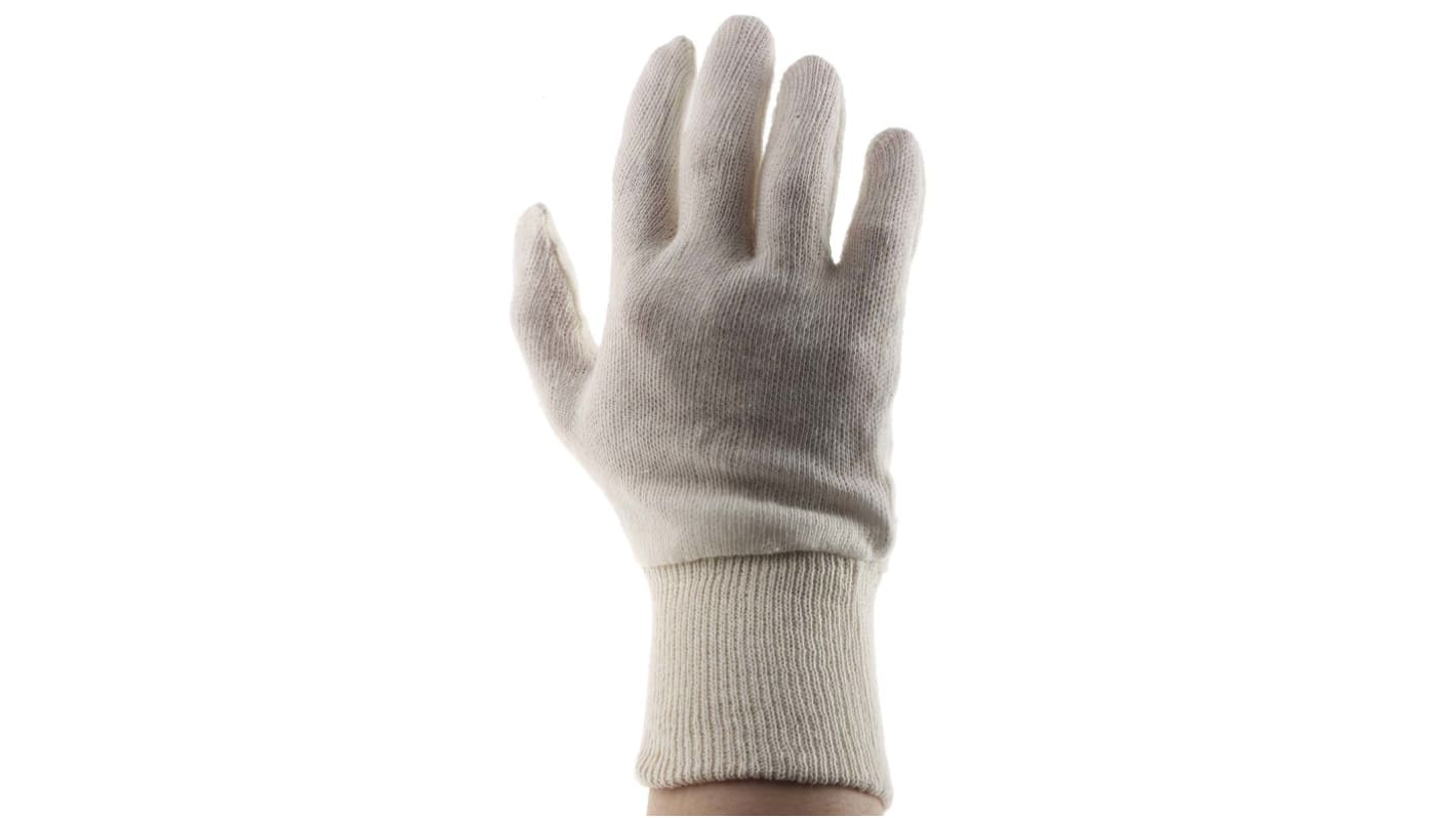 BM Polyco Knitted Stockinette White Polycotton General Purpose Gloves, Size 7