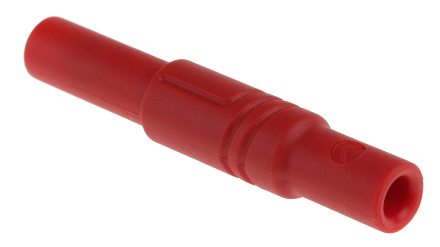 Conector banana Macho, 24A, 1000V ac/dc, Contacto Níquel, Rojo
