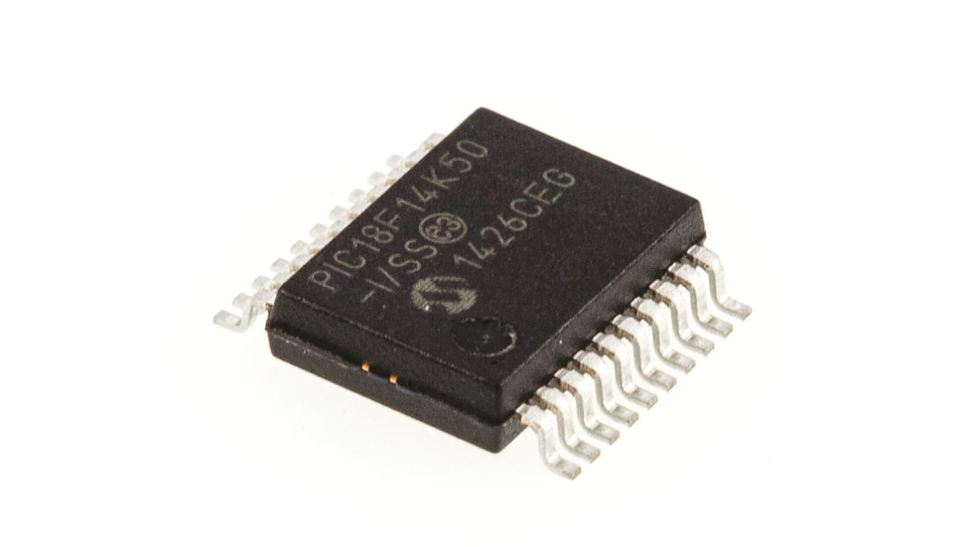 Microchip, 8bit PIC, PIC18F Microcontroller, 48MHz, 16 kB, 256 B Flash, 20-Pin SSOP