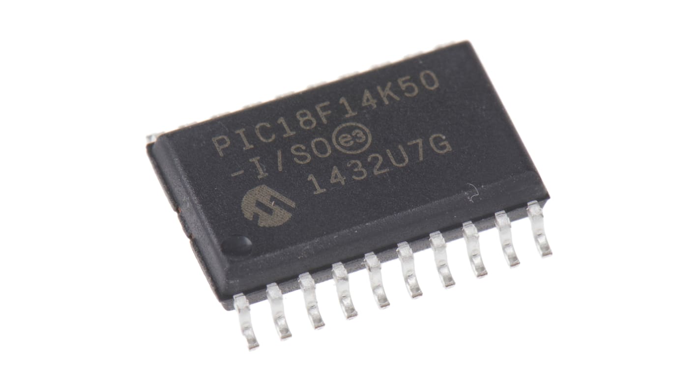 Microchip, 8bit PIC, PIC18F Microcontroller, 48MHz, 16 kB, 256 B Flash, 20-Pin SOIC