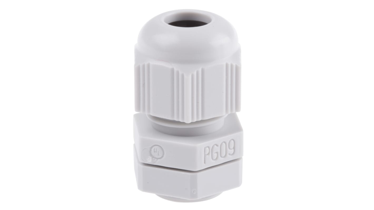 SIB SIB-TEC Series Grey PA 6 Cable Gland, PG9 Thread, 2.5mm Min, 8mm Max, IP68