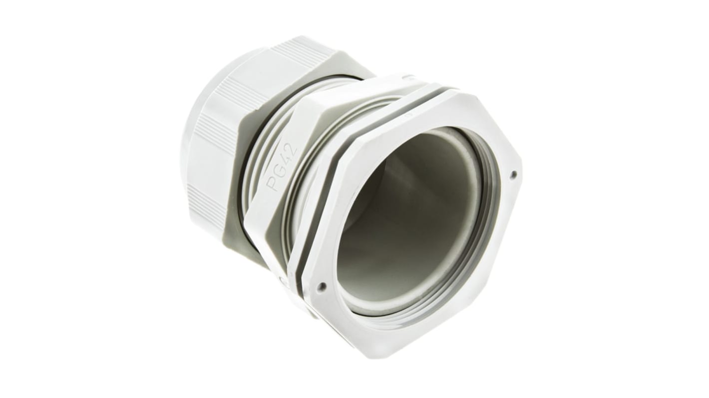 SIB SIB-TEC Series Grey PA 6 Cable Gland, PG42 Thread, 24mm Min, 38.5mm Max, IP68