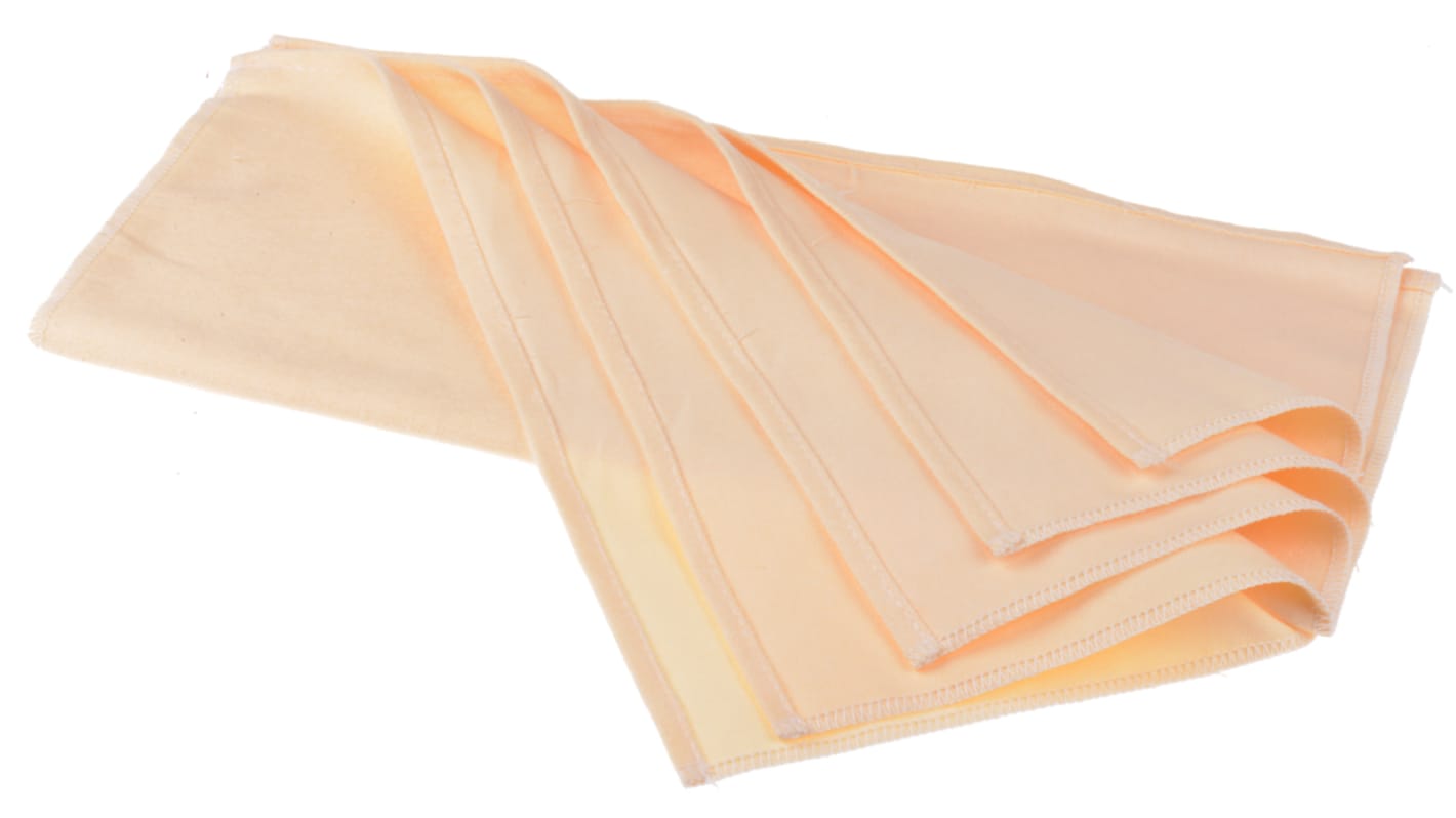 RS PRO Beige Microfibre Cloths for Polishing, Dry Use, Box of 5, 350 x 350mm, Repeat Use