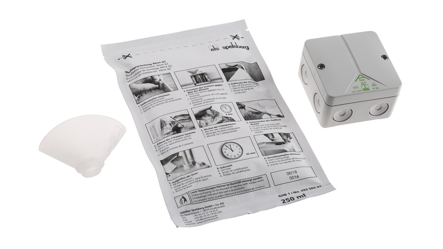 Spelsberg Abox Series Grey Polycarbonate Junction Box, IP68, 80 x 80 x 52mm