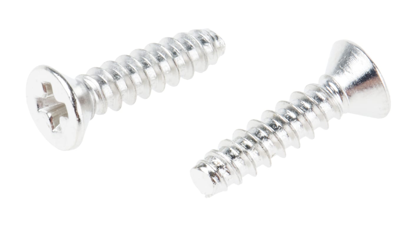 RS PRO タッピング ネジ, 長さ(メートルねじ)：12.7mm, 皿頭, スチール