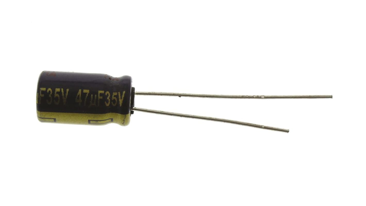 Panasonic 47μF Aluminium Electrolytic Aluminium Electrolytic Capacitor 35V dc, Radial, Through Hole - EEUFC1V470