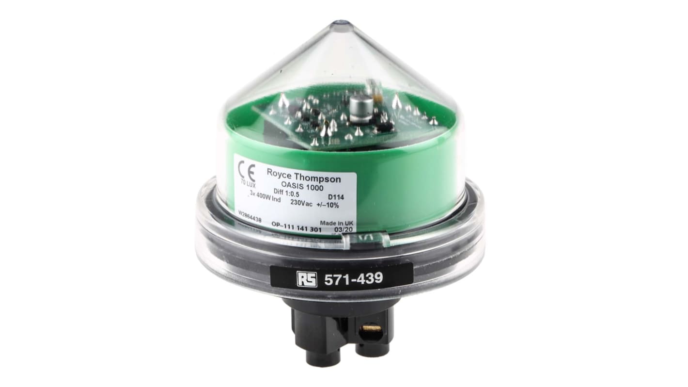Royce Thompson Electric Oasis 1000 Dämmerungsschalter, Sensorschalter, Silizium-Photodiode mit Filter, 220 bis 270 V /