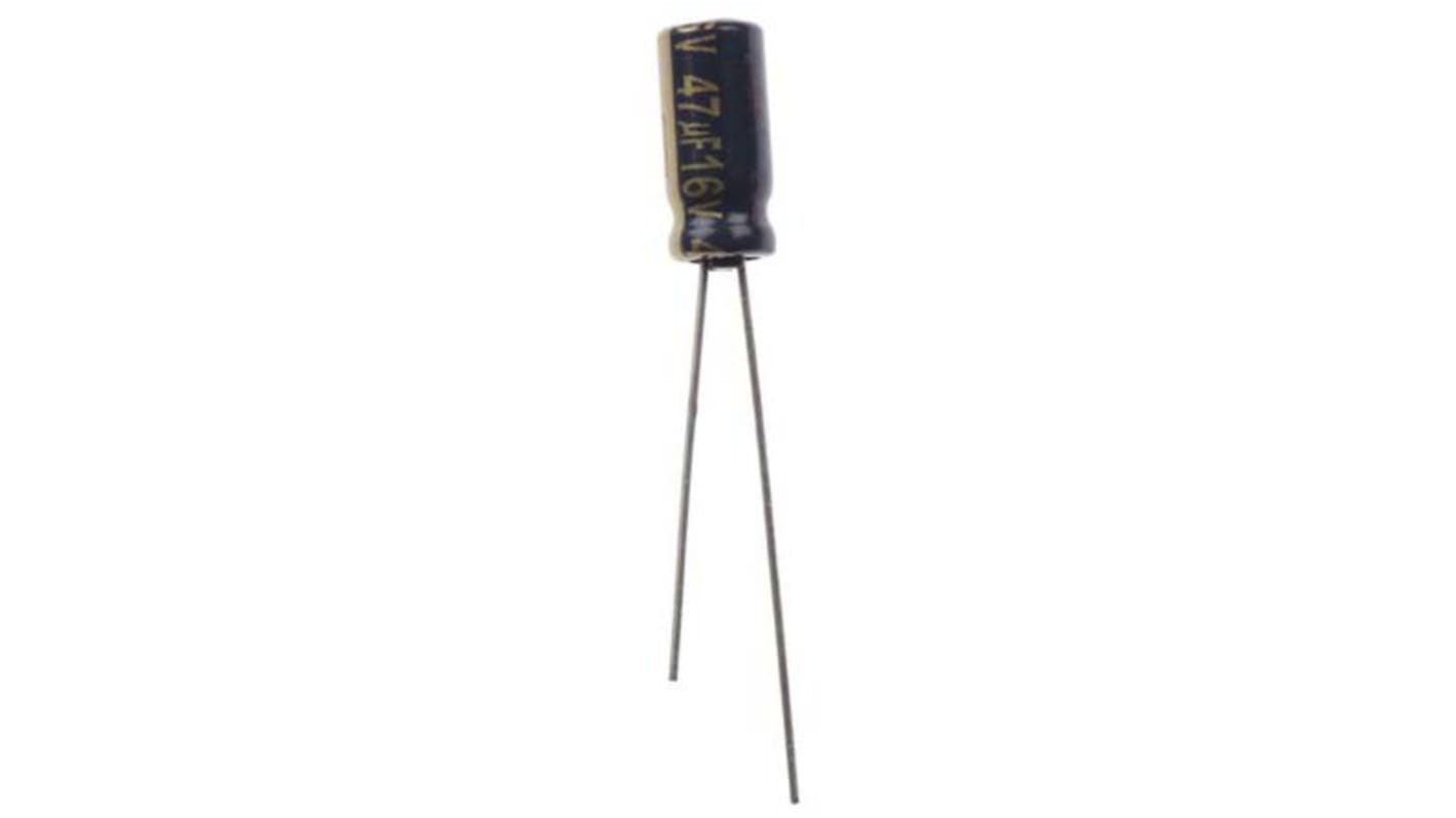 Panasonic 47μF Aluminium Electrolytic Aluminium Electrolytic Capacitor 16V dc, Radial, Through Hole - EEUFC1C470