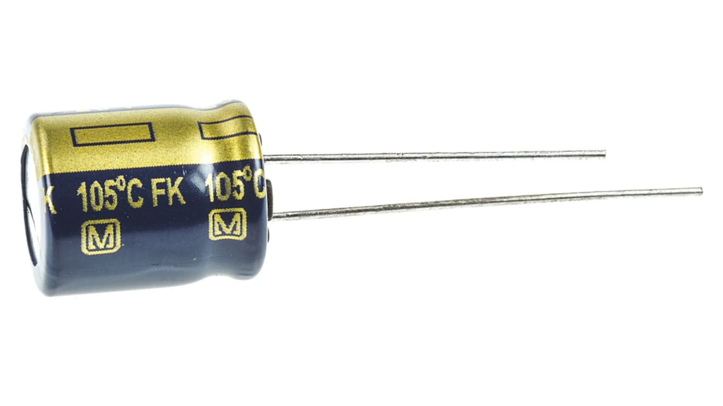 Panasonic 470μF Aluminium Electrolytic Capacitor 25V dc, Radial, Through Hole - EEUFK1E471