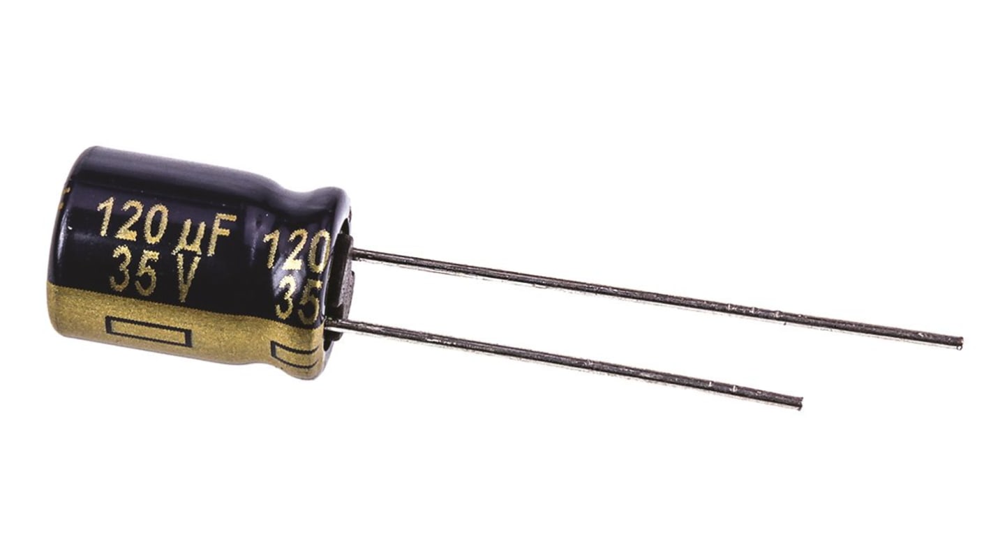 Condensateur Panasonic série FC, Aluminium électrolytique 120μF, 35V c.c.