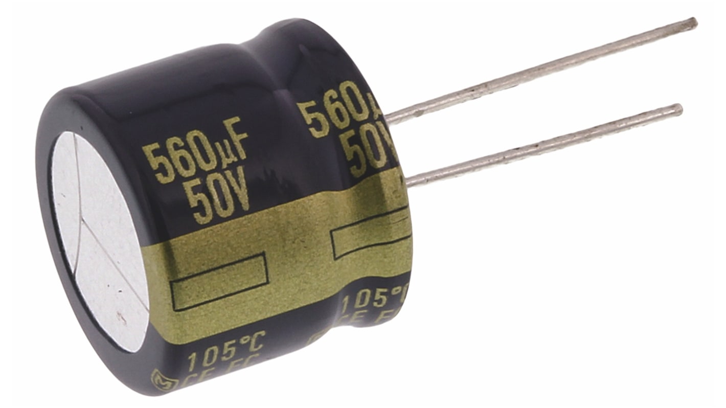 Condensateur Panasonic série FC, Aluminium électrolytique 560μF, 50V c.c.