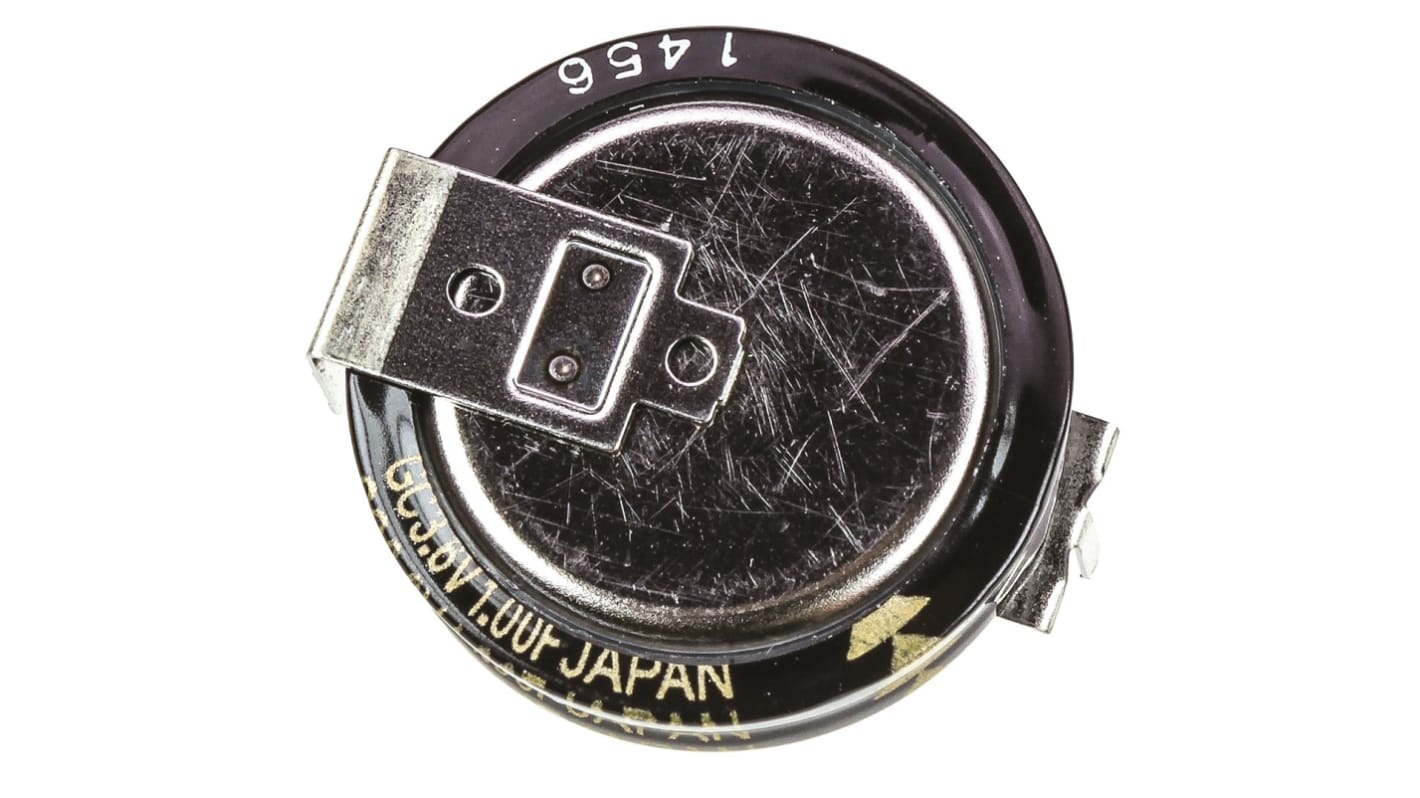 Panasonic 1F Supercapacitor -20 → +80% Tolerance, RG 3.6V dc, Through Hole