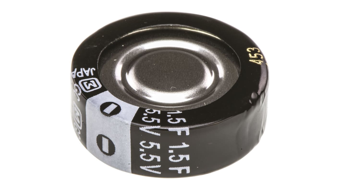 Superkondenzátor, řada: NF 1.5F -20 → +80% 5.5V dc, Průchozí otvor, 21.5 (Dia.) x 8mm Panasonic