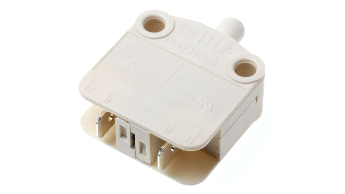 Marquardt Door Micro Switch, Plunger, SPST 16 A @ 250 V ac IP40, -40 → +85°C