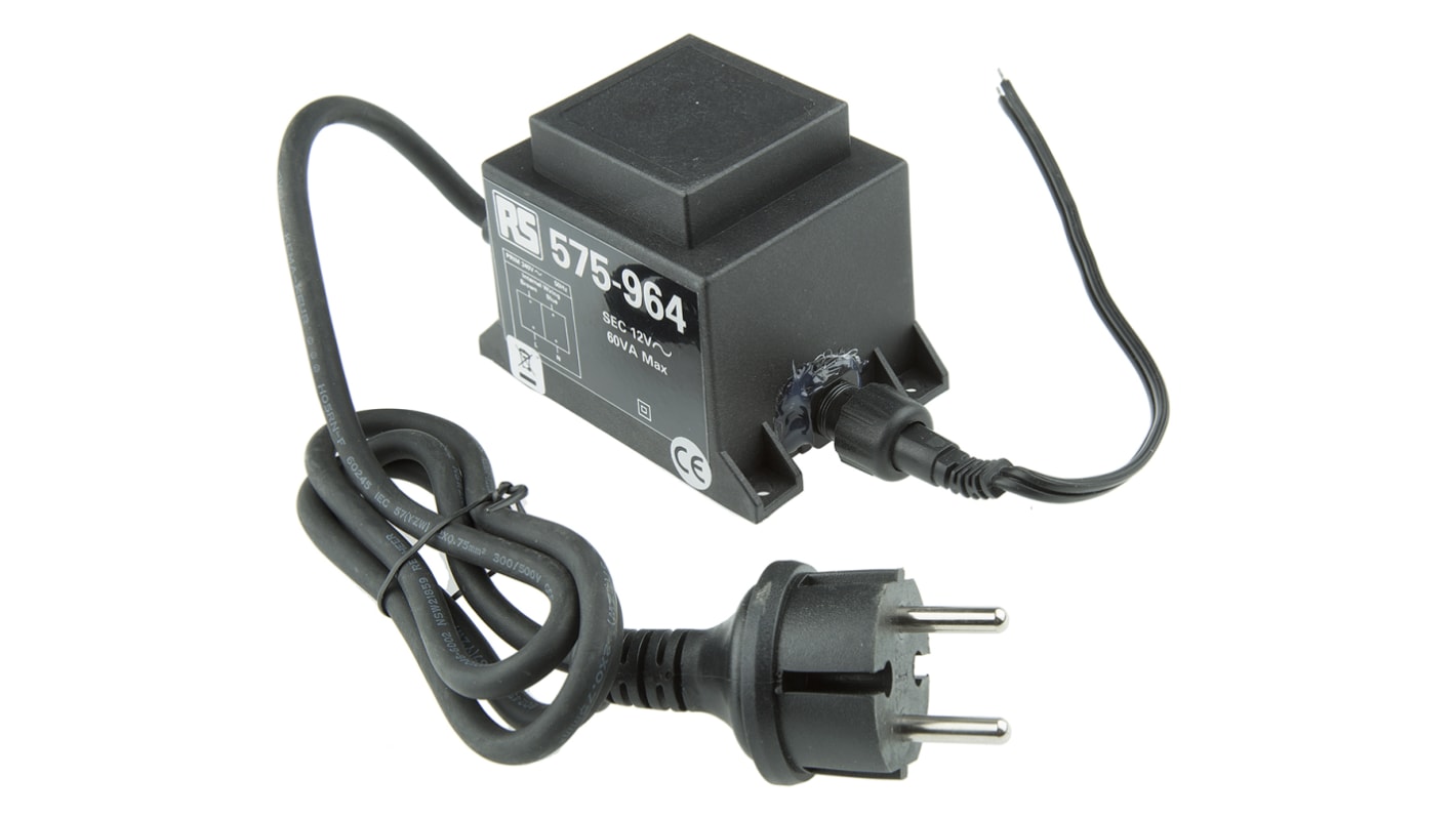 Trasformatore spia Serious, primario 230V ca, secondario 12V ca, 60W, 99 x 69 x 72 mm