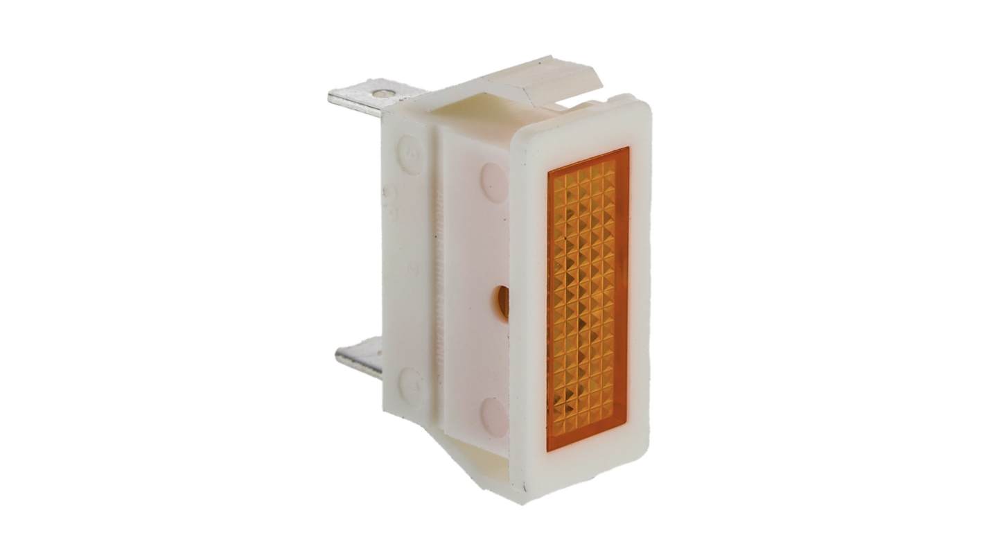 Indicador Neón Rectangular Arcolectric (Bulgin) Ltd 0430, Naranja, lente prominente, Ø montaje 28.2 x 11.5mm, 250V, 16A
