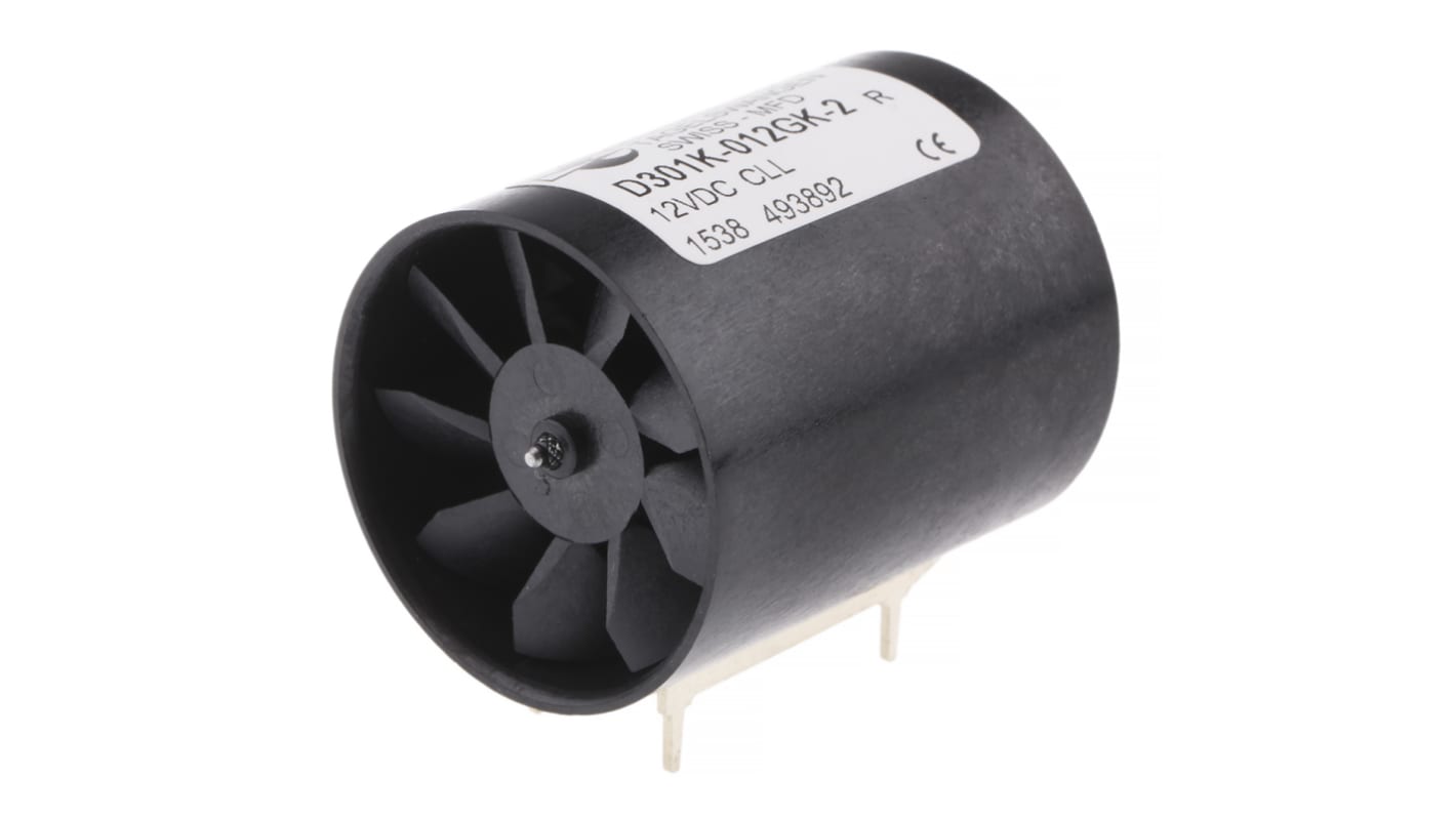 Micronel D300K Series Axial Fan, 12 V dc, DC Operation, 9.5m³/h, 840mW, 70mA Max, 29.97 x 36.07mm