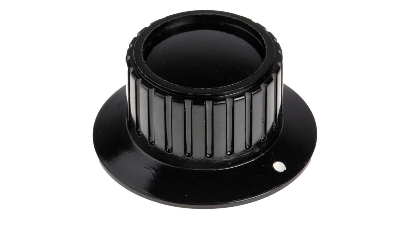 RS PRO 41.9mm Black Potentiometer Knob for 6.35mm Shaft