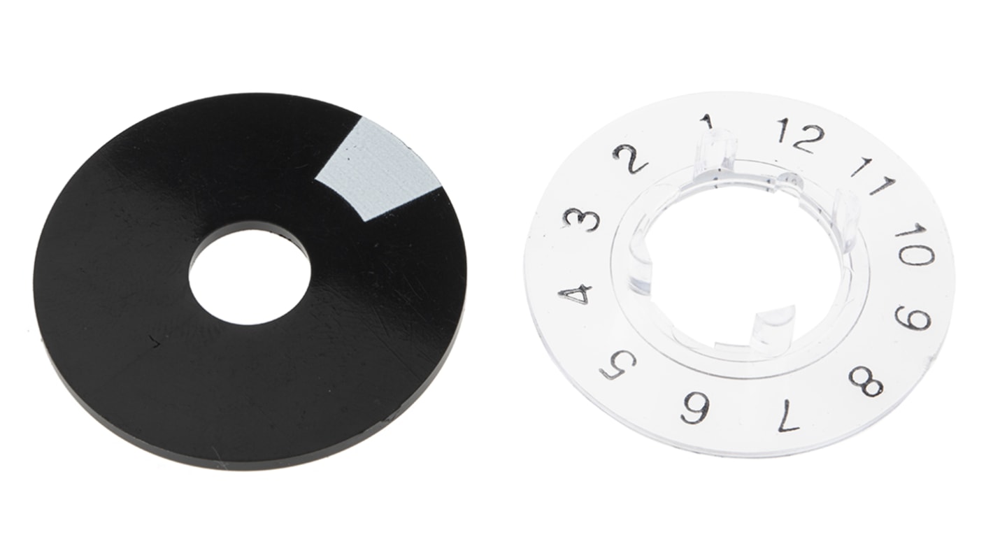 RS PRO 21mm Black Potentiometer Dial for 6.4mm Shaft