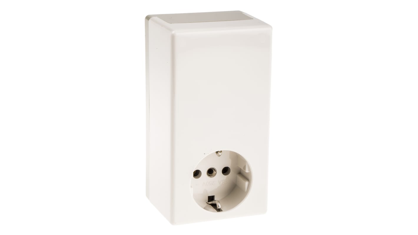OKW Grey, White ABS Plug Case, 120 x 65 x 55mm