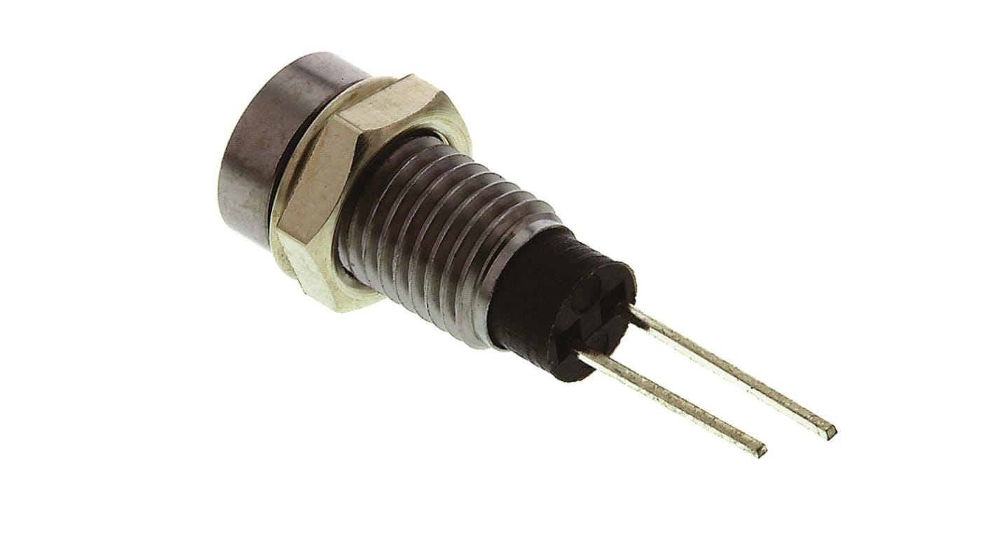 Bulgin 红色LED面板指示灯, 2V, 30mA, Φ6.1mm安装孔, 引线端接, 凹入式边框, 铬色边框