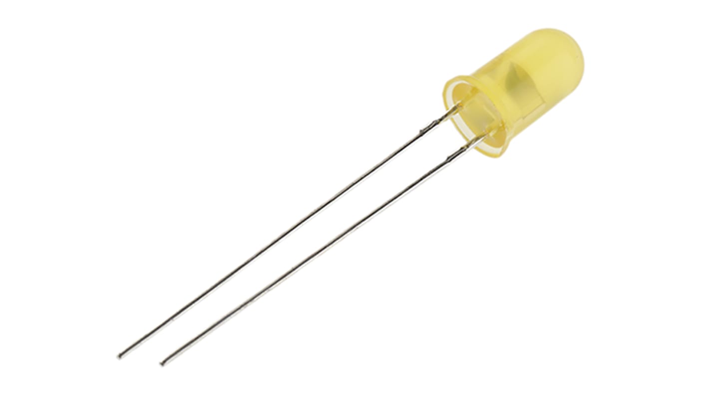 LED Broadcom, Amarillo, 585 nm, Vf= 2.5 V, 50 °, mont. pasante, encapsulado 5 mm (T-1 3/4)