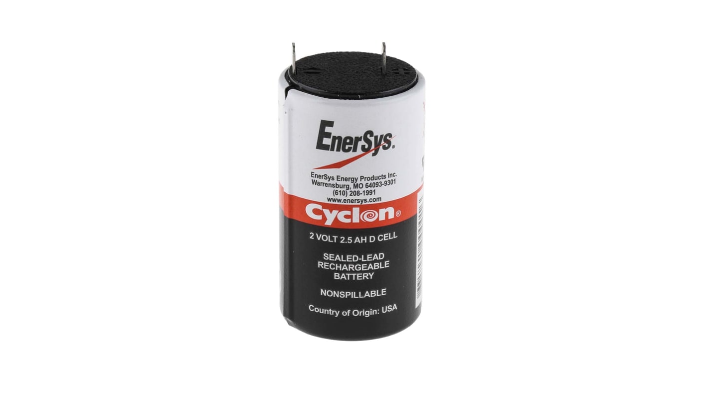 Batteria al piombo sigillata Enersys, 2V, 2.5Ah, 68.1 x 34.3mm, -65 → +80°C