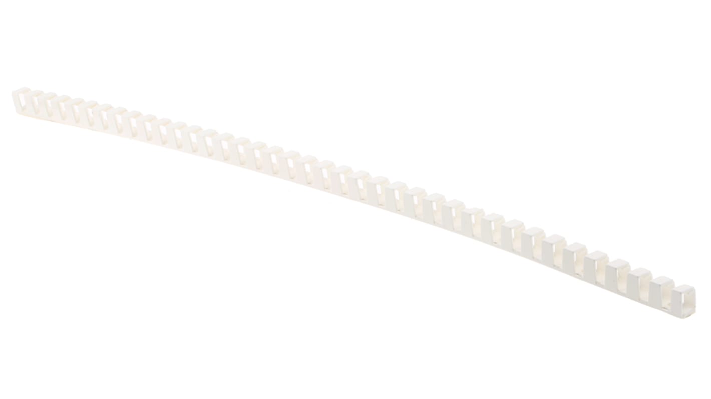 RS PRO White Slotted Flexible Panel Trunking - Flexible Slot, W9 mm x D11mm, L0.5m, Polypropylene