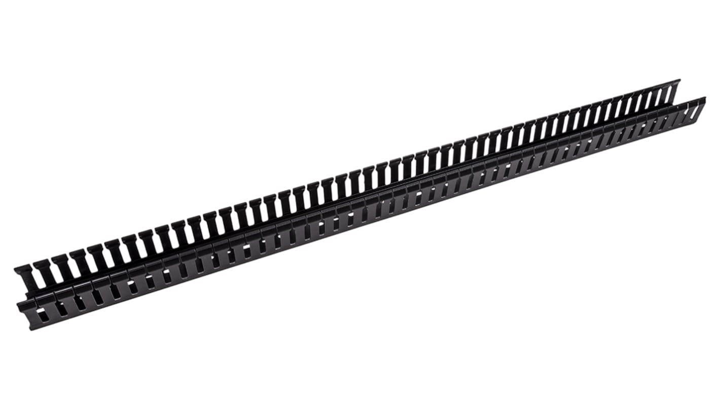 Betaduct Black Slotted Panel Trunking - Open Slot, W50 mm x D50mm, L1m, PVC