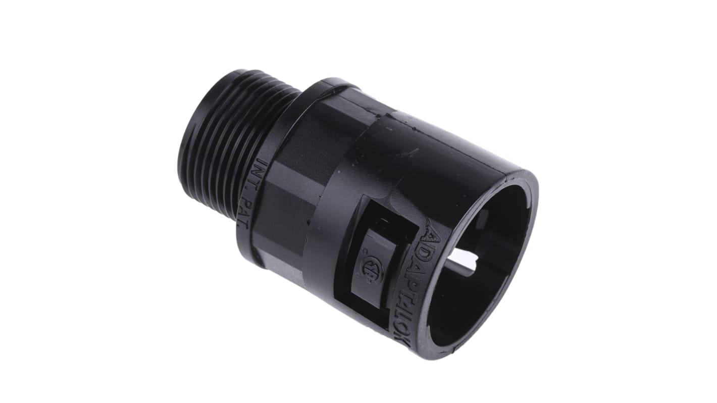 Adaptaflex 直向 电缆管接头, M25螺纹, 尼龙 66制, 28mm标称尺寸, 黑色表面, IP66, 黑色, AL系列