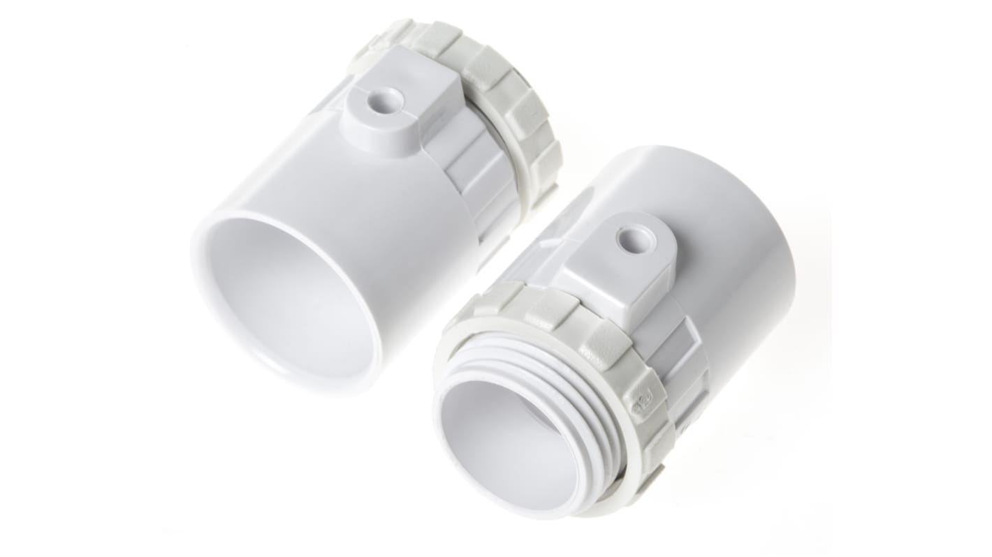 Schneider Electric Adapter, Conduit Fitting, 20mm Nominal Size, uPVC, White