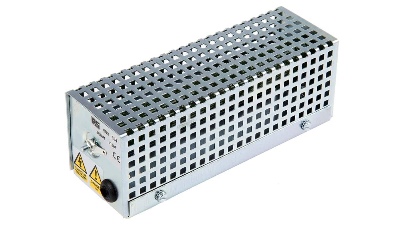 RS PRO Enclosure Heater, 110V ac, 100W Output, 100W Input, 85°C, 70mm x 191mm x 67mm