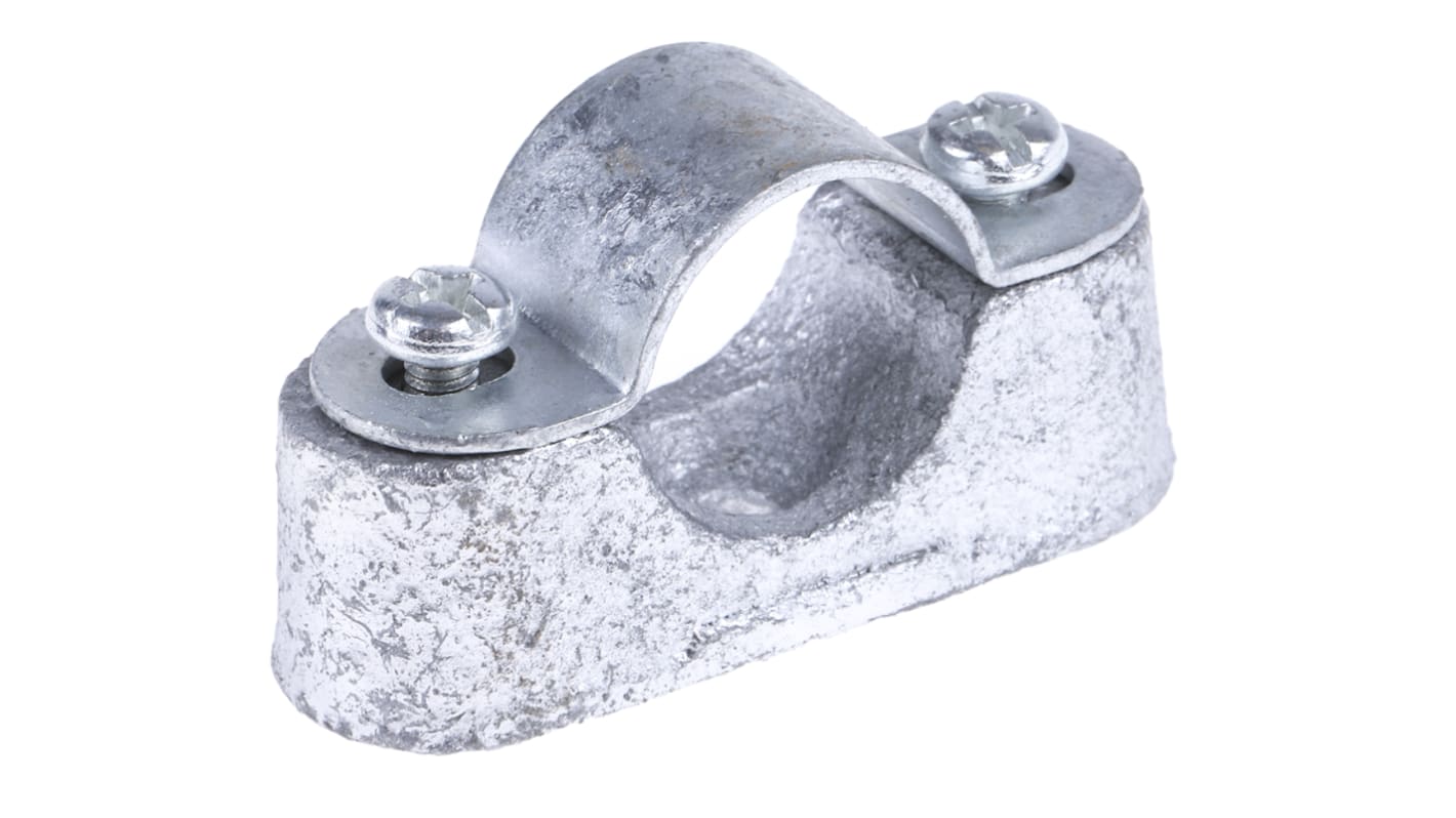 RS PRO Natural Galvanised Steel Saddle Clamp, 20mm Max. Bundle