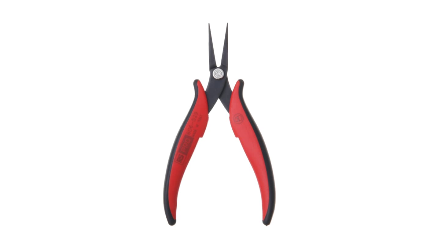 RS PRO Long Nose Pliers, 160 mm Overall, Straight Tip, 32mm Jaw