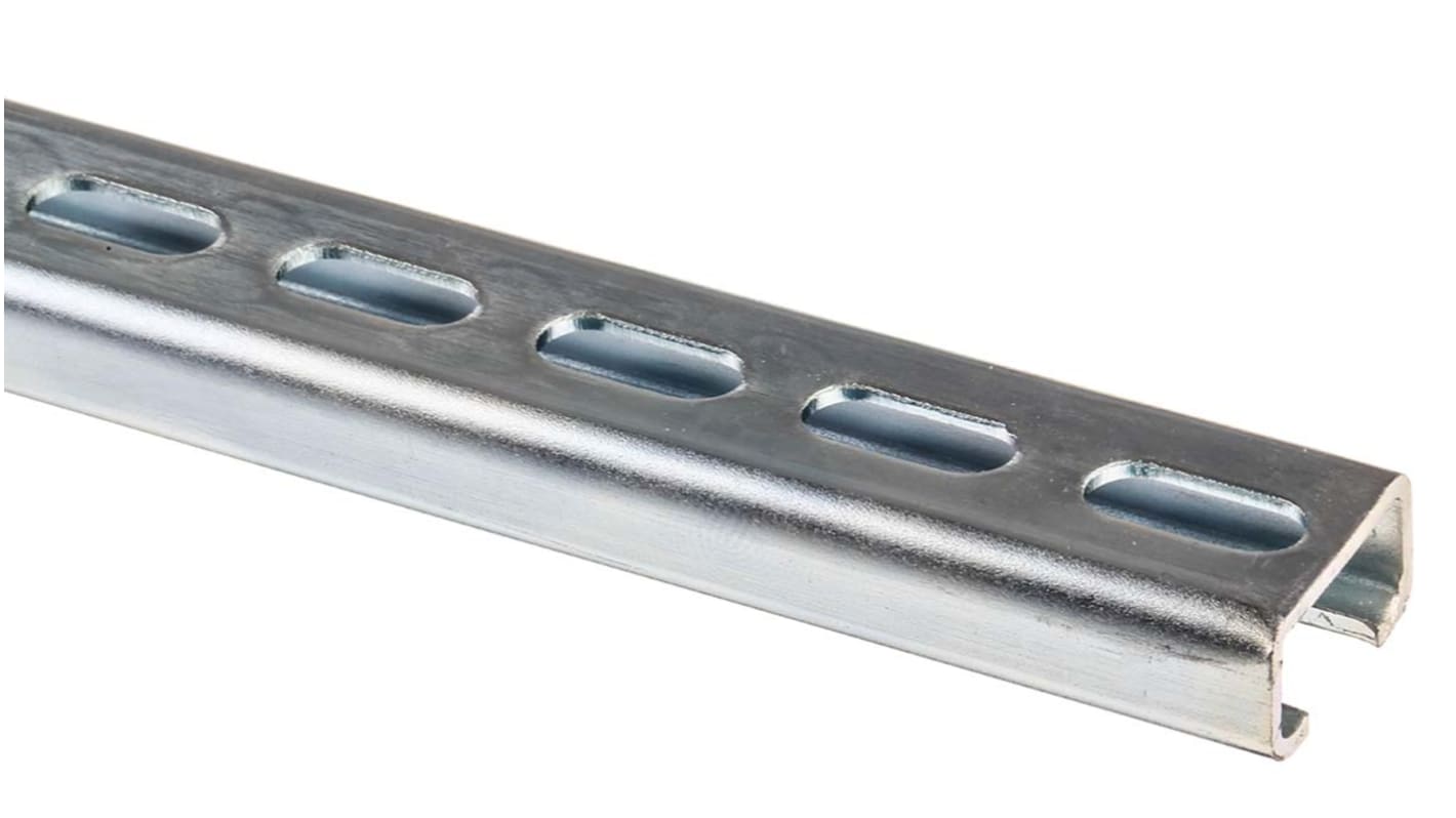 RS PRO Perforated DIN Rail Enclosure Kit, Top Hat Compatible, 1000mm x 20.2mm x 11.5mm